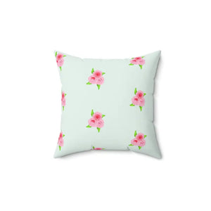 Polyester Square Pillow Roses Print Mint Color - Dipaliz - 14’’ × - Throw Pillows