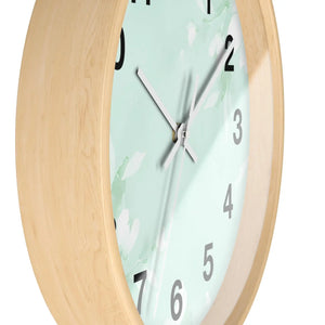 Mint Floral Wall Clock Botanical Design 10 Inch Dipaliz - Clocks