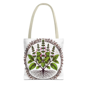 Vibrant Mint Herb Botanical Tote - Versatile Daily Bag - Dipaliz - Bags