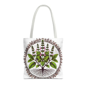 Vibrant Mint Herb Botanical Tote - Versatile Daily Bag - Dipaliz - Bags