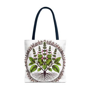 Vibrant Mint Herb Botanical Tote - Versatile Daily Bag - Dipaliz - Bags