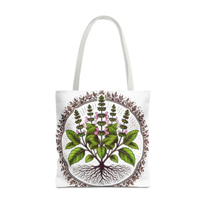 Vibrant Mint Herb Botanical Tote - Versatile Daily Bag - Dipaliz - Bags