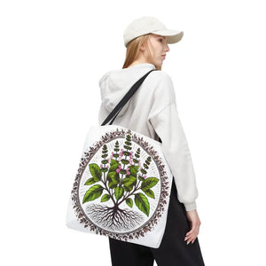 Mint Herb Botanical Tote Bag - Vibrant Style Design - Dipaliz - Bags