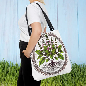 Mint Herb Botanical Tote Bag - Vibrant Style Design - Dipaliz - Bags