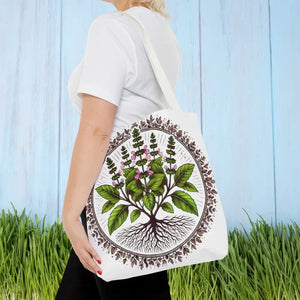 Mint Herb Botanical Tote Bag - Vibrant Style Design - Dipaliz - Bags