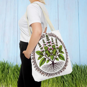 Mint Herb Botanical Tote Bag - Vibrant Style Design - Dipaliz - Bags