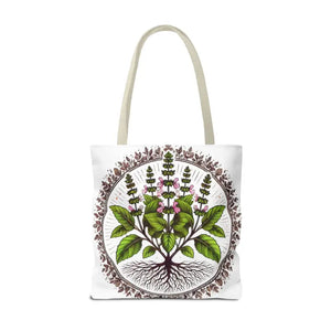 Mint Herb Botanical Tote Bag - Vibrant Style Design - Dipaliz - Bags