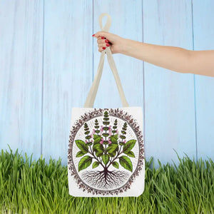 Mint Herb Botanical Tote Bag - Vibrant Style Design - Dipaliz - Bags