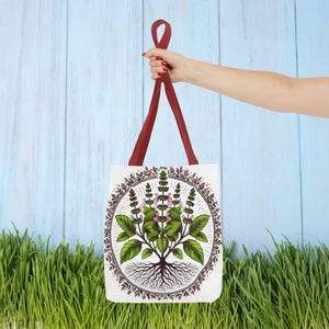 Mint Herb Botanical Tote Bag - Vibrant Style Design - Dipaliz - Bags