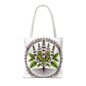 Mint Herb Botanical Tote Bag - Vibrant Style Design - Dipaliz - Bags