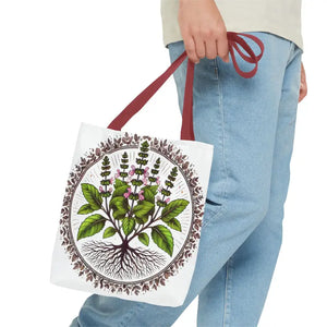 Mint Herb Botanical Tote Bag - Vibrant Style Design - Dipaliz - Bags