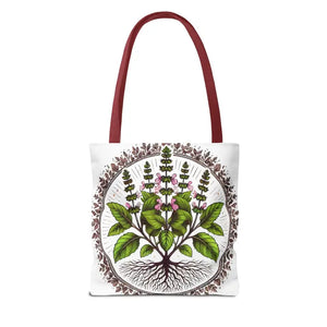 Mint Herb Botanical Tote Bag - Vibrant Style Design - Dipaliz - Bags