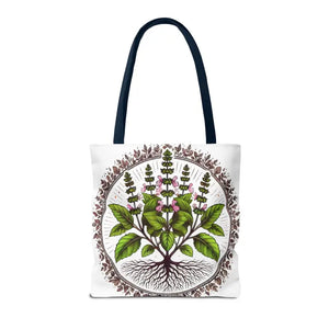 Mint Herb Botanical Tote Bag - Vibrant Style Design - Dipaliz - Bags