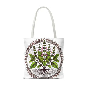 Mint Herb Botanical Tote Bag - Vibrant Style Design - Dipaliz - Bags