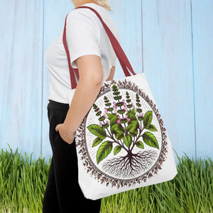 Mint Herb Botanical Tote Bag - Vibrant Style Design - Dipaliz - Bags