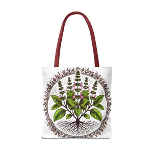 Mint Herb Botanical Tote Bag - Vibrant Style Design - Dipaliz - Bags