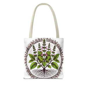 Mint Herb Botanical Tote Bag - Vibrant Style Design - Dipaliz - Bags
