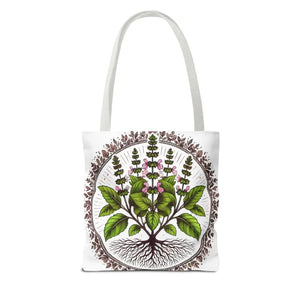 Mint Herb Botanical Tote Bag - Vibrant Style Design - Dipaliz - Bags