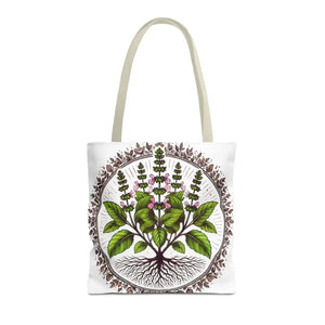 Mint Herb Botanical Tote Bag - Vibrant Style Design - Dipaliz - 16’’ × / Beige - Bags