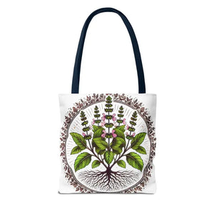 Mint Herb Botanical Tote Bag - Vibrant Style Design - Dipaliz - Bags