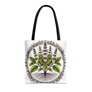 Mint Herb Botanical Tote Bag - Vibrant Style Design - Dipaliz - Bags