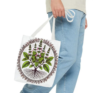 Mint Herb Botanical Tote Bag - Vibrant Style Design - Dipaliz - Bags