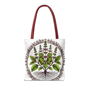 Mint Herb Botanical Tote Bag - Vibrant Style Design - Dipaliz - Bags