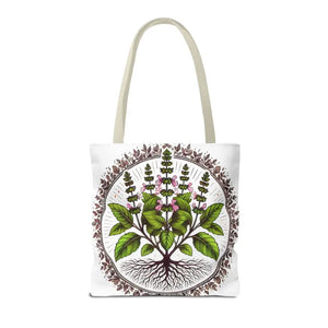 Mint Herb Botanical Tote Bag - Vibrant Style Design - Dipaliz - Bags