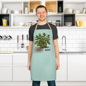 Mint Leaves Apron - Tie-back Closure Polyester - Dipaliz - Aprons
