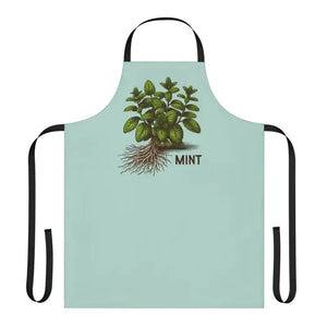 Mint Leaves Apron - Stylish Tie-back Closure Kitchen Essential - Dipaliz - Aprons