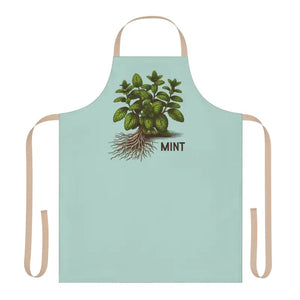 Mint Leaves Apron - Stylish Tie-back Closure Kitchen Essential - Dipaliz - one Size / Beige - Aprons
