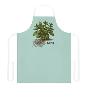 Mint Leaves Apron - Stylish Tie-back Closure Kitchen Essential - Dipaliz - one Size / White - Aprons