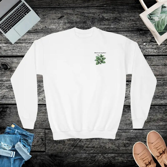 Mint to Be: the Ultimate Youth Crewneck Sweatshirt for Every Look - White / Xs Kids Clothes