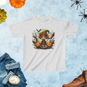 Mischievous Sprite Dogoween Kids Tee - Fun Halloween Shirt - Dipaliz - Ash / Xs - T-shirts