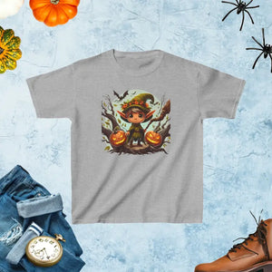 Mischievous Sprite Dogoween Kids Tee - Fun Halloween Shirt - Dipaliz - Sport Grey / Xs - T-shirts