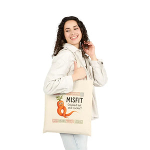 Organic Cotton Tote Bag - Eco Friendly Misfit Style - Dipaliz - Natural / 15’’ x 16’’ - Shopping Totes
