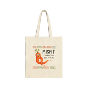 Organic Cotton Tote Bag - Eco Friendly Misfit Style - Dipaliz - Natural / 15’’ x 16’’ - Shopping Totes