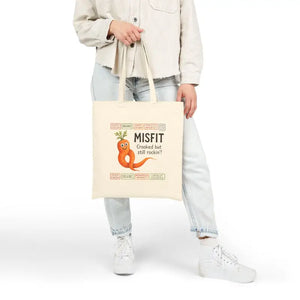 Organic Cotton Tote Bag - Eco Friendly Misfit Style - Dipaliz - Natural / 15’’ x 16’’ - Shopping Totes