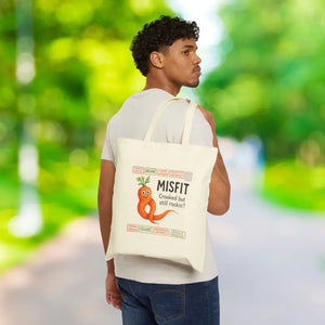 Organic Cotton Tote Bag - Eco Friendly Misfit Style - Dipaliz - Natural / 15’’ x 16’’ - Shopping Totes