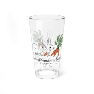 Whimsical Bunny Carrot Pint Glass 16 Oz Easter Gift - Dipaliz - Tumblers