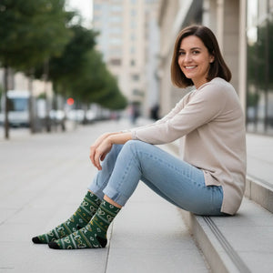 Fair isle knitting look created by print on DipaliZ Nordic socks
