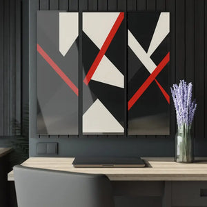 Modern Abstract Triptych Acrylic Prints Wall Art Set - Dipaliz - 12’’ x 36’’ (vertical) / 0.25’’
