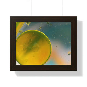 Framed Horizontal Poster Abstract Circles Bold Modern Art by Dipaliz - 14″ x 11″ / Walnut - Posters Prints & Visual