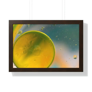 Framed Horizontal Poster Abstract Circles Bold Modern Art by Dipaliz - 24″ x 16″ / Walnut - Posters Prints & Visual