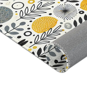 Bohemian Area Rug Yellow Geometric Patterns Modern Style Dipaliz - Rugs