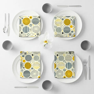 Modern Circle Design Napkins – Vibrant Table Decor - Dipaliz - Cloth