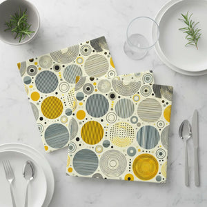 Modern Circle Design Napkins – Vibrant Table Decor - Dipaliz - Cloth