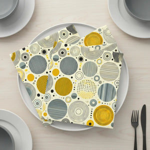 Modern Circle Design Napkins – Vibrant Table Decor - Dipaliz - Cloth