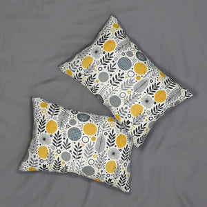 Home Decor - Modern Floral Yellow Lumbar Pillow - Vibrant - Dipaliz 20’’ × 14’’