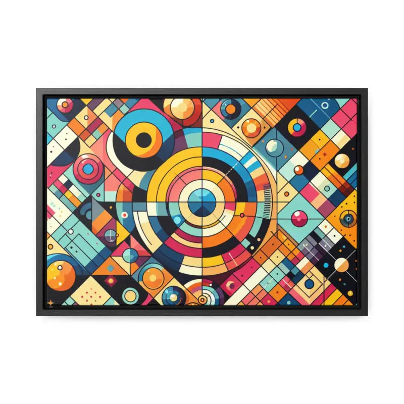 Modern Geometric Gallery Canvas Wraps for Chic Living Spaces - 18″ x 12″ / Black / Premium (1.25″)